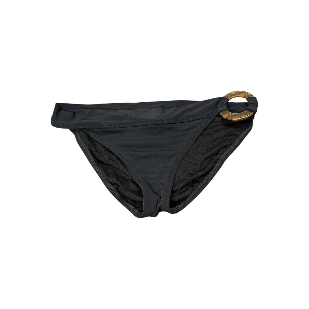 Anne Klein New York Black Bikini Bottoms Tortoise Ring Size 6